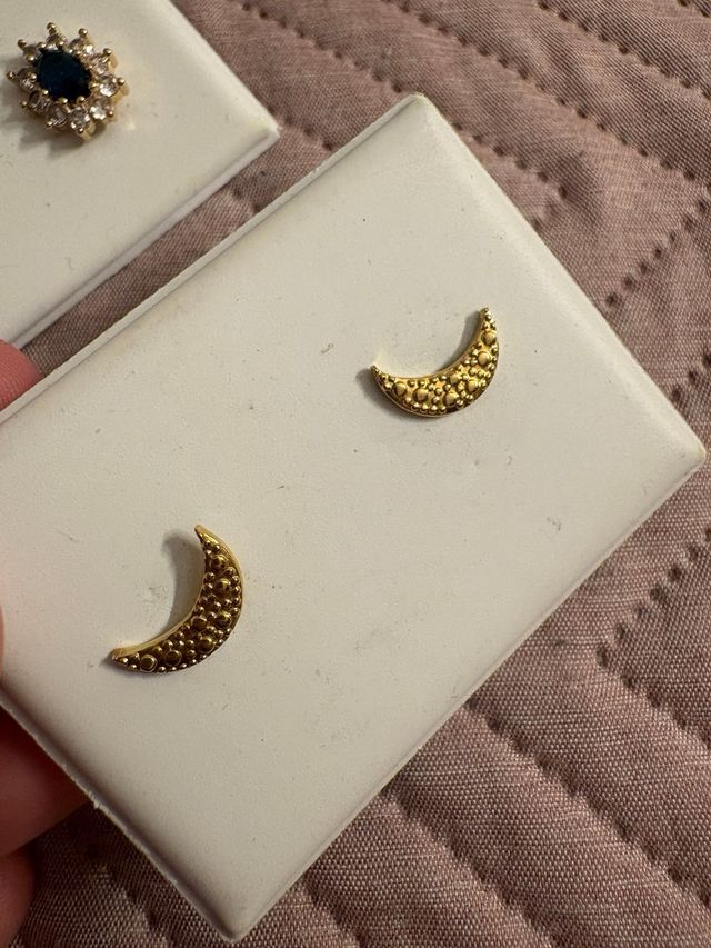 Pendientes dorados de tortuga en acero