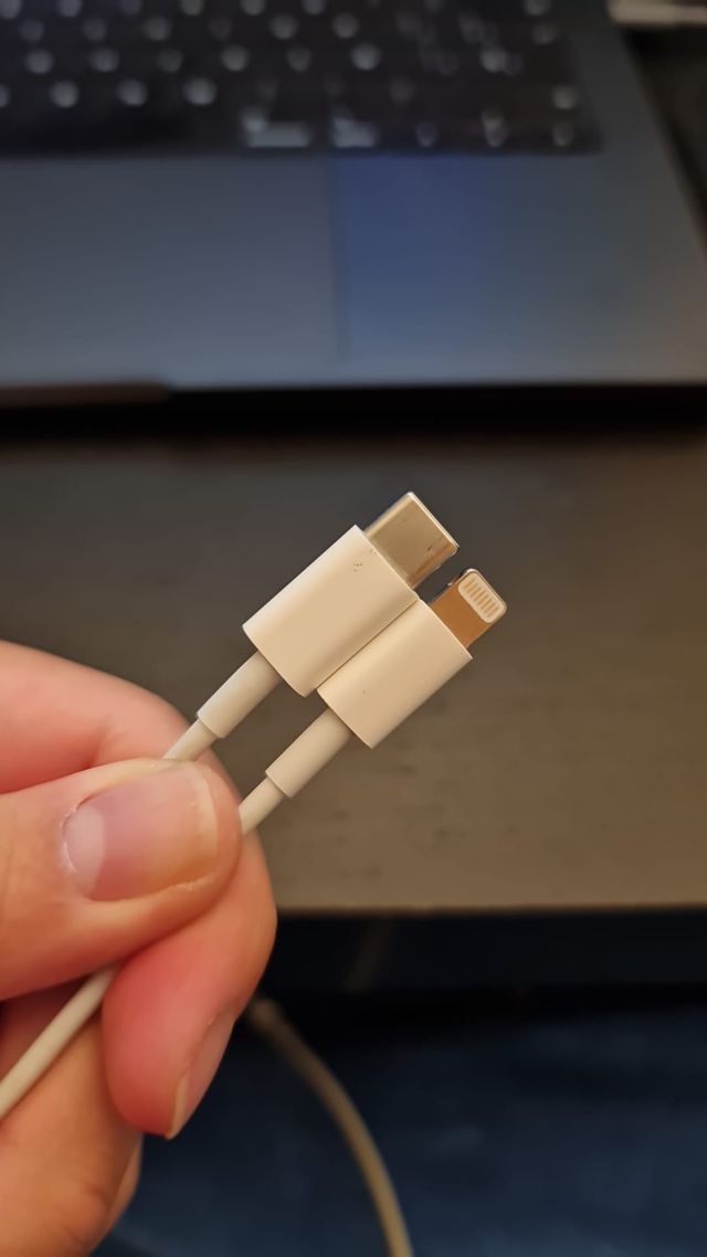 Cable USB-C a Lightning Apple Blanco