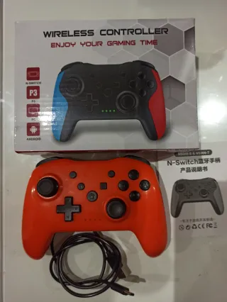 Mando Inalámbrico Naranja Nintendo Switch.