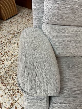 Sillón relax tela beige y gris