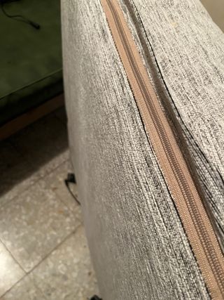 Sillón relax tela beige y gris