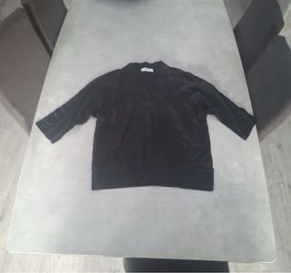 Camiseta manga larga negra mujer