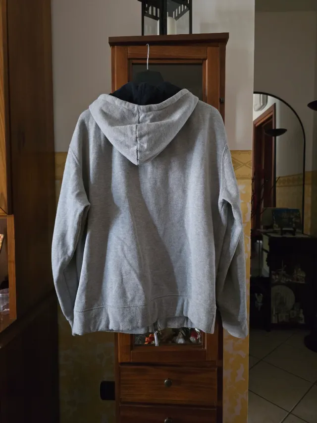 Felpa uomo con zip grigia L