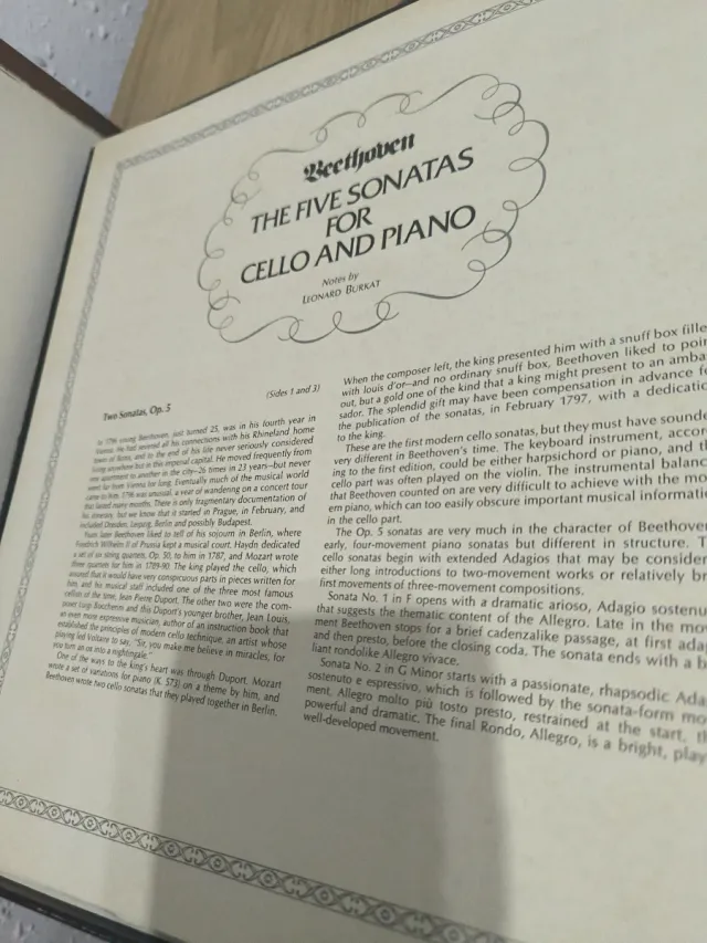 Vinilo Beethoven: Sonatas Cello & Piano