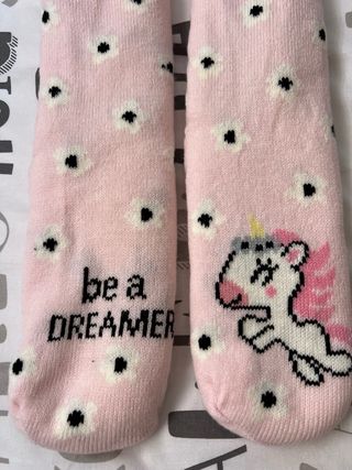 Calcetines de invierno con pelo y unicornio