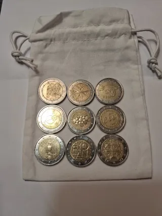 Lote B: 9 Monedas 2€ Colección