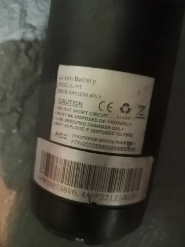 Batería Bicicleta 36V 6.4Ah