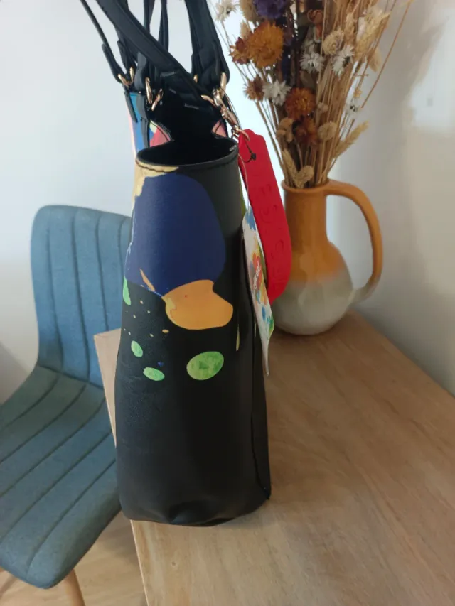 Bolso Tote Desigual Negro Multicolor