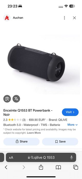 Altavoz Portátil Qilive Q1553 Negro