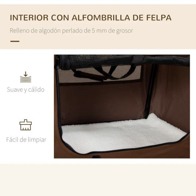 Transportín Plegable Perro Gato PawHut 60cm