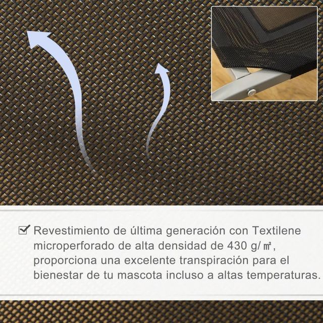 Cama Elevada Perro Gato PawHut 90x65cm