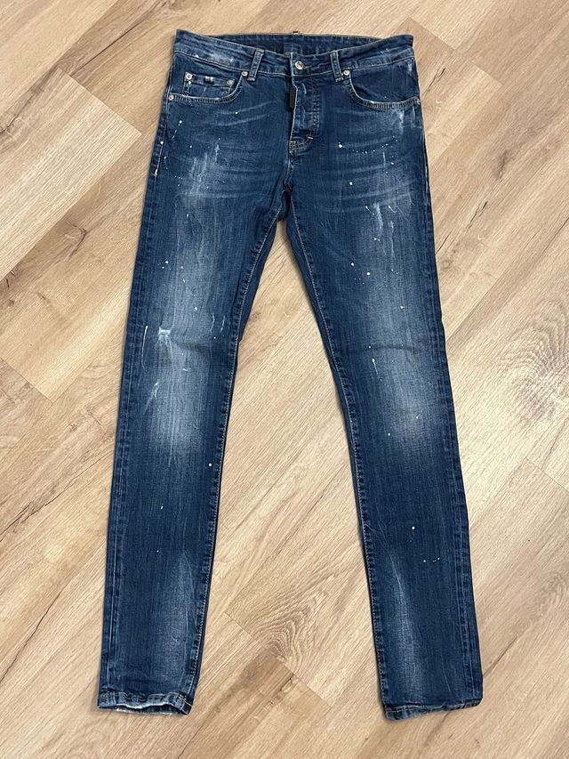 Tejano My Brand azul con salpicaduras