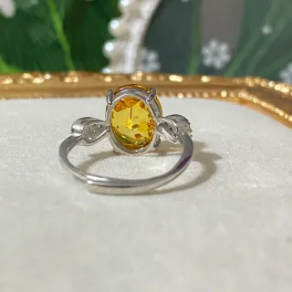 Anillo Ámbar Natural Acero Inoxidable