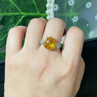 Anillo Ámbar Natural Acero Inoxidable