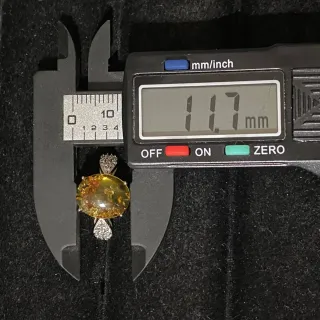 Anillo Ámbar Natural Acero Inoxidable