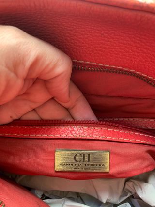 Bolso Carolina Herrera Rojo y Beige
