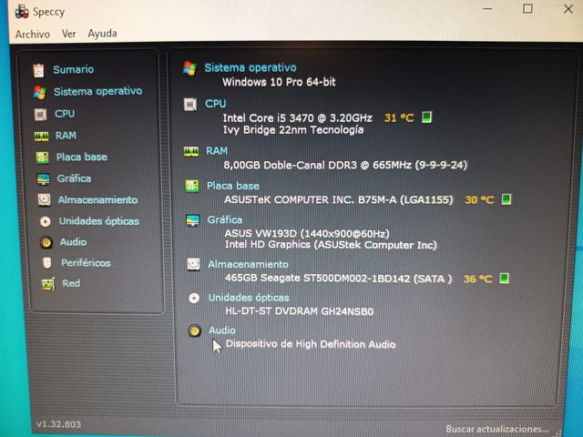 PC Ordenador i5-3470 8GB DDR3 500GB WIN10