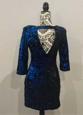 Vestido Zara lentejuelas azul y negro