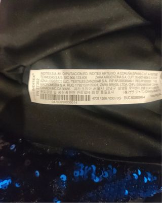 Vestido Zara lentejuelas azul y negro