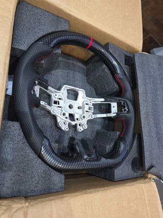 Volante Fibra Carbono Rojo Mustang Models V6 GT