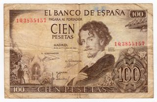 Billetes 100 Pesetas España 1965