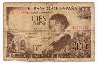 Billetes 100 Pesetas España 1965