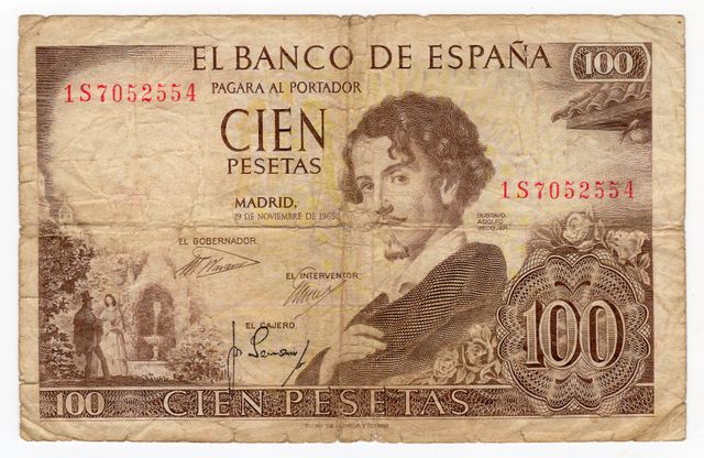 Billetes 100 Pesetas España 1965