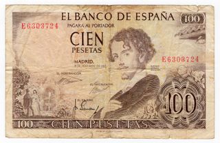 Billetes 100 Pesetas España 1965