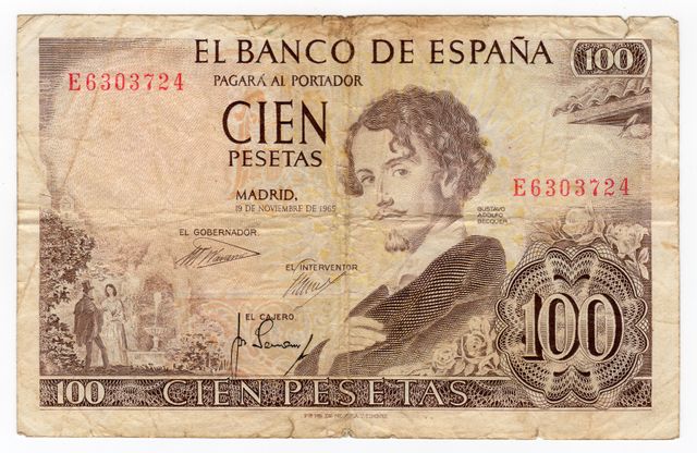 Billetes 100 Pesetas España 1965