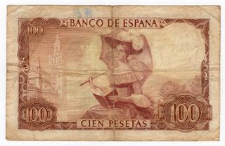 Billetes 100 Pesetas España 1965