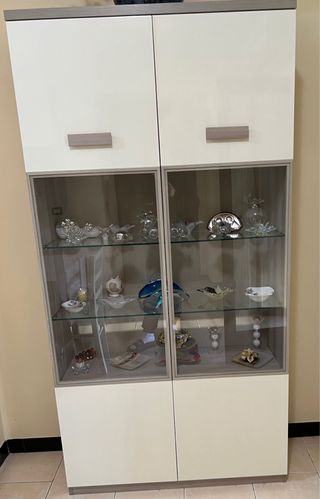 Vetrina in vetro e legno