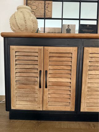 Aparador Madera Negro y Marrón