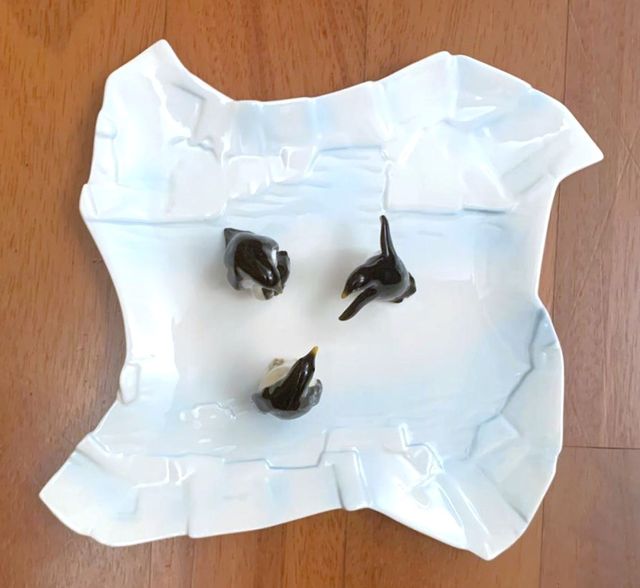 Piatto Natalizio / Pinguini sul ghiaccio