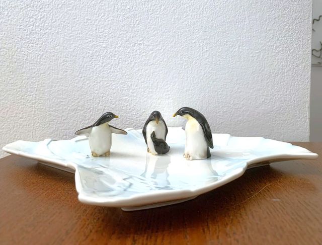 Piatto Natalizio / Pinguini sul ghiaccio