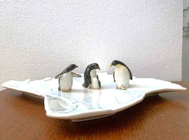 Piatto Natalizio / Pinguini sul ghiaccio