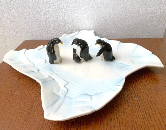 Piatto Natalizio / Pinguini sul ghiaccio