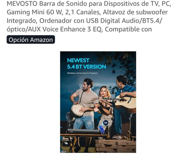 MEVOSTO Barra de Sonido TV Mini D7-3