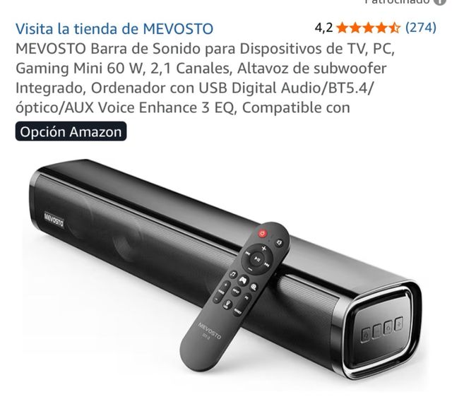 MEVOSTO Barra de Sonido TV Mini D7-3