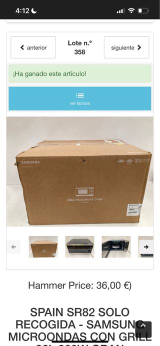 Microondas Samsung 32L 900W Grill