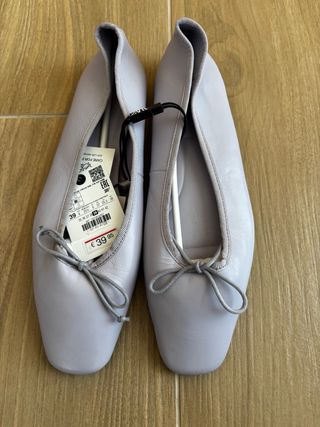 Bailarinas Zara Planas Talla 39 Morado Claro