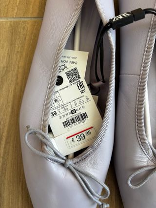 Bailarinas Zara Planas Talla 39 Morado Claro