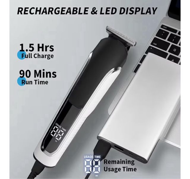 Recortadora de barba y pelo recargable