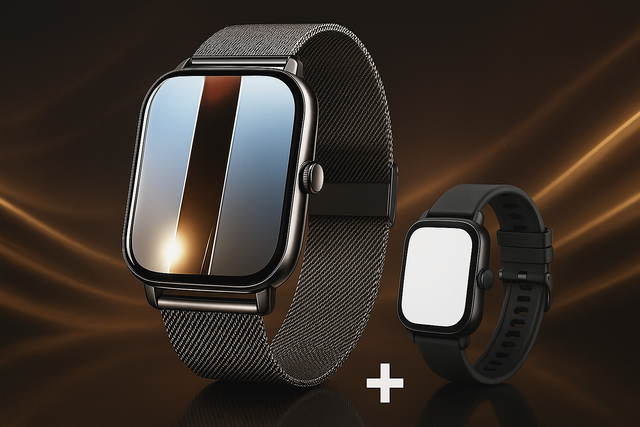 Reloj Inteligente Negro + Correa Extra