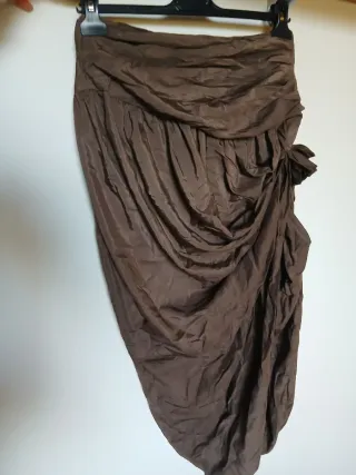 Gonna marrone vintage drappeggiata