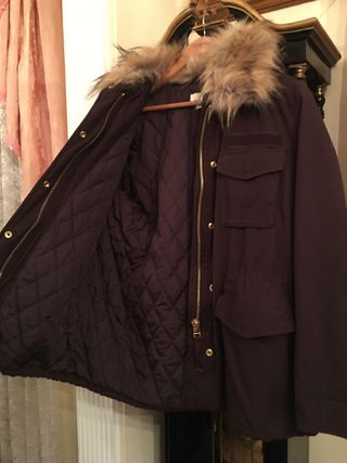 Chaqueta abrigo con cuello de pelo