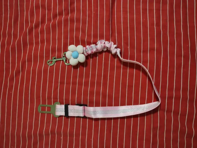 Correa Cinturón Seguridad Perro con diseño de flor