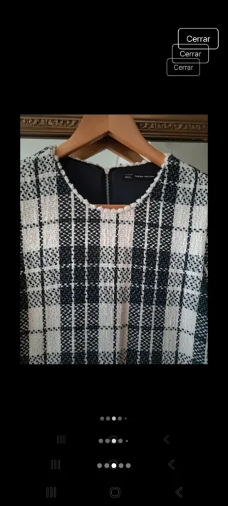 Vestido pichi cuadros blanco y negro