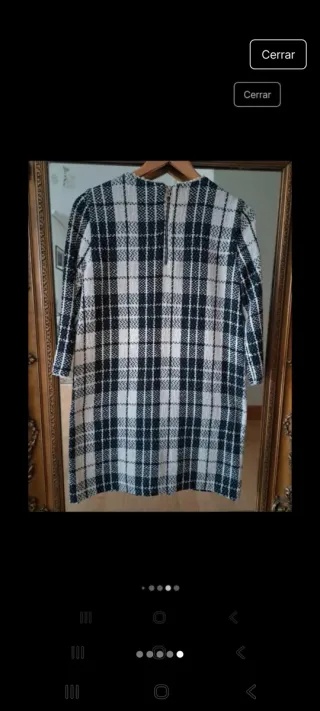 Vestido pichi cuadros blanco y negro