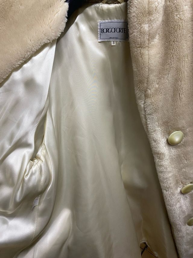 Pelliccia sintetica vintage beige