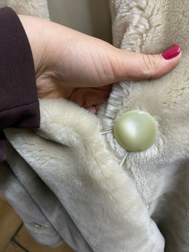 Pelliccia sintetica vintage beige